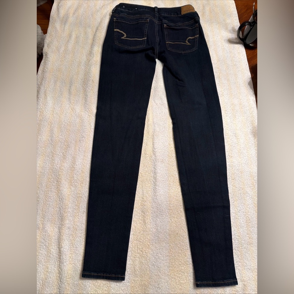 American Eagle Outfitters Women's Dark Blue Jeans Super Stretch Jegging Size 0 - Picture 3 of 7
